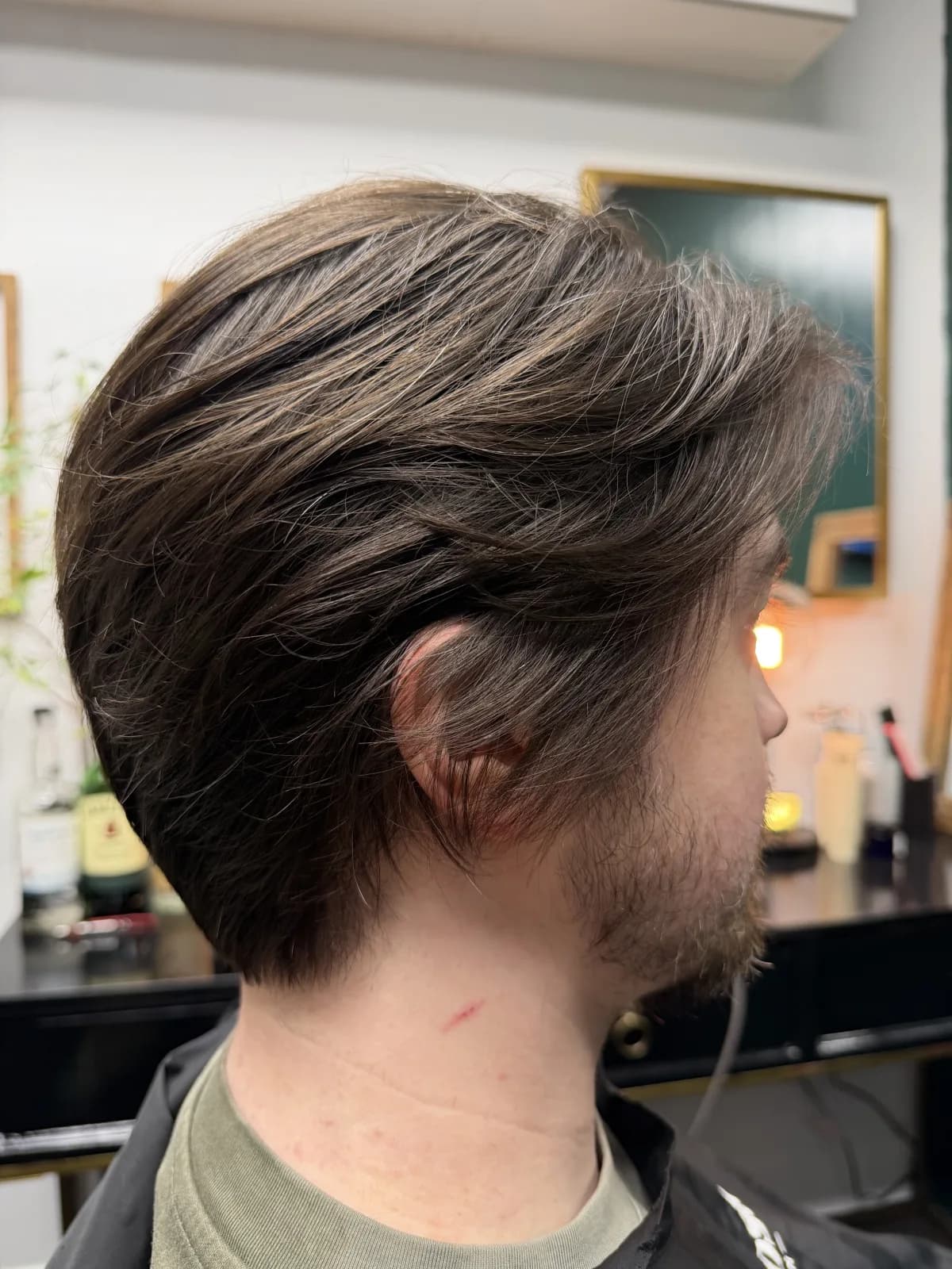 Finished cut — longer layers with movement through the top